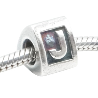 Pandora Letter J Charm Sterling Silver Alphabet Bead 925 ALE Retired