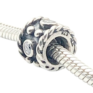 Pandora Retired Oxy Crown Sterling Silver Clear CZ Royal Crown Charm Bead