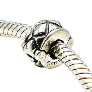 Chamilia Hugs X Lock Sterling Silver Silicone Lined Criss Cross Clip Charm