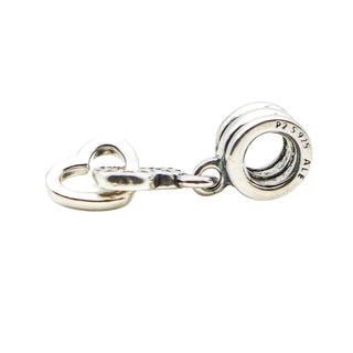 Pandora Interlocking Love Sterling Silver Clear CZ Heart Dangle Charm