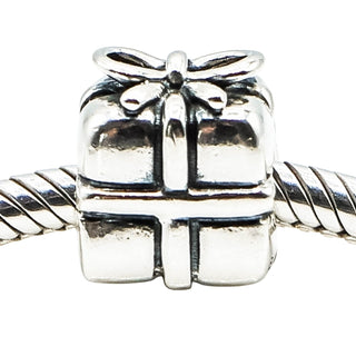 Pandora Present With Bow Sterling Silver Gift Box Charm Retired