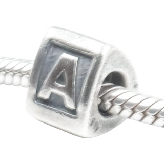 Pandora Alphabet Letter A Charm Sterling Silver Initial Bead – Retired