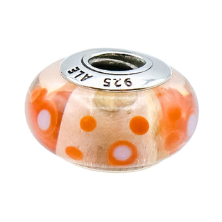Pandora Cinnamon Bubbles Murano Glass Bead With Sterling Silver Core
