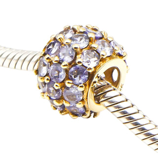 10k Yellow Gold Iolite Pendant Slide Charm Marked JL