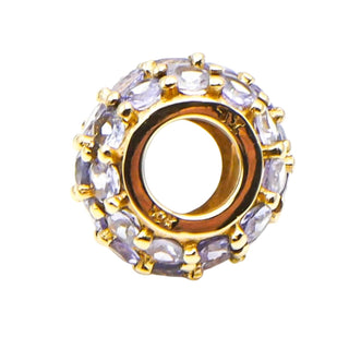 10k Yellow Gold Iolite Pendant Slide Charm Marked JL