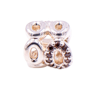 Pandora Circle of Friends Charm Sterling Silver with Brown & Clear Zirconia