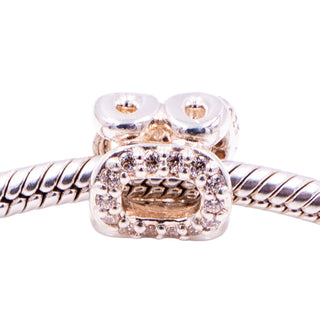 Pandora Circle of Friends Charm Sterling Silver with Brown & Clear Zirconia