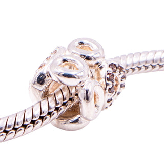 Pandora Circle of Friends Charm Sterling Silver with Brown & Clear Zirconia