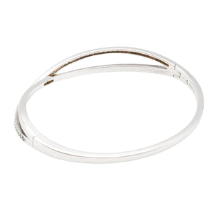 Pandora Entwined Sterling Silver Bangle with Clear Zirconia – Retired – Size 2 (Medium)