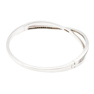 Pandora Entwined Sterling Silver Bangle with Clear Zirconia – Retired – Size 2 (Medium)