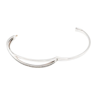 Pandora Entwined Sterling Silver Bangle with Clear Zirconia – Retired – Size 2 (Medium)