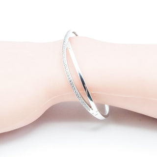 Pandora Entwined Sterling Silver Bangle with Clear Zirconia – Retired – Size 2 (Medium)