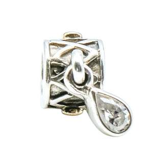 Pandora Rare Retired One World Health Sterling Silver 14K Gold CZ Dangle Charm