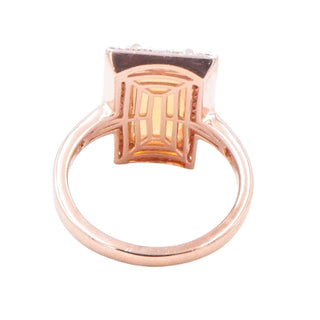 Ethiopian Welo Opal Diamond Halo Ring Rose Gold Vermeil 2.30ctw Size 9