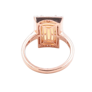 Ethiopian Welo Opal Diamond Halo Ring Rose Gold Vermeil 2.30ctw Size 9