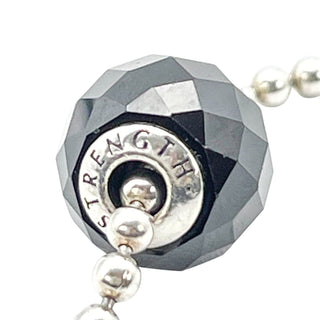 Pandora Essence Strength Sterling Silver Charm With Faceted Black Spinel