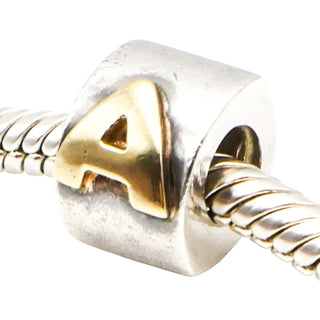 Chamilia 10K Gold Letter A Sterling Silver Initial Charm