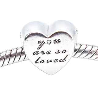 Pandora Retired You Are So Loved Sterling Silver Heart Charm