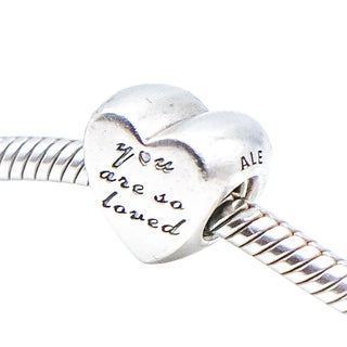 Pandora Retired You Are So Loved Sterling Silver Heart Charm