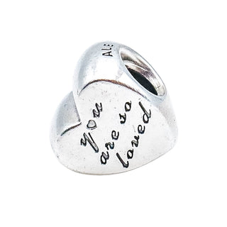 Pandora Retired You Are So Loved Sterling Silver Heart Charm