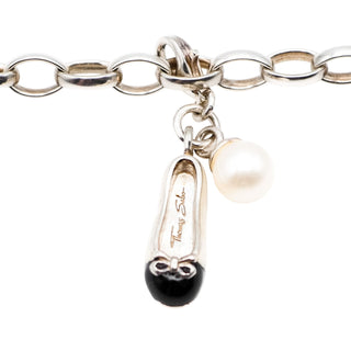 Thomas Sabo Ballerina Shoe And Pearl Sterling Silver Charm Pendant 0765-258-14