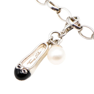 Thomas Sabo Ballerina Shoe And Pearl Sterling Silver Charm Pendant 0765-258-14