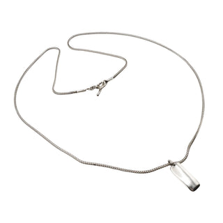 Vintage Sterling Silver Foxtail Chain Dog Tag Necklace 32 Inches Toggle Clasp