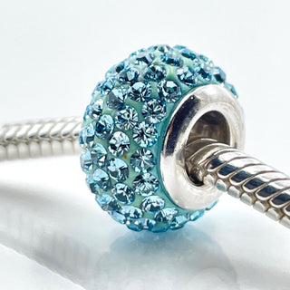 KAY's "Charmed Memories" Disney FROZEN Blue Pave Crystals Charm With Silver Core