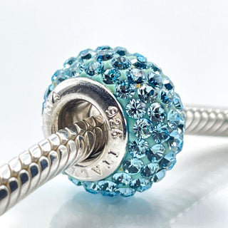 KAY's "Charmed Memories" Disney FROZEN Blue Pave Crystals Charm With Silver Core