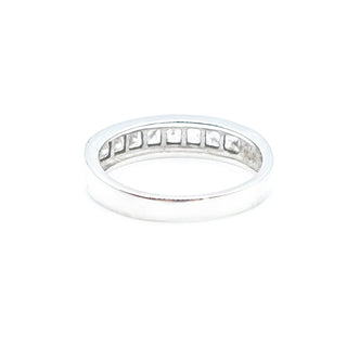 Cubic Zirconia Half Eternity Band Size 8 1/2 in Sterling Silver