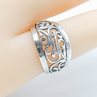 PREMIER DESIGNS Sterling Silver Floral Scroll Ring Size 5