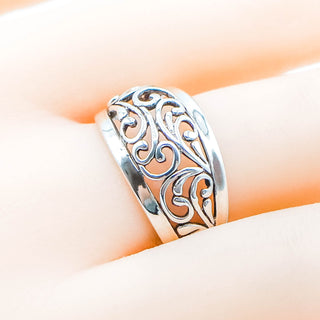 PREMIER DESIGNS Sterling Silver Floral Scroll Ring Size 9