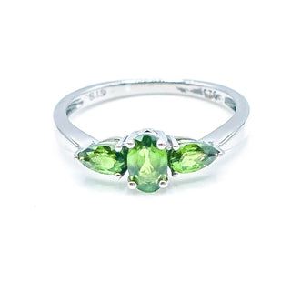 Sterling Silver Chrome Diopside Ring Size 7