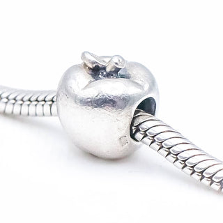 Apple Charm Bead in Sterling Silver