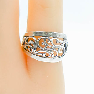 PREMIER DESIGNS Sterling Silver Floral Scroll Ring Size 5