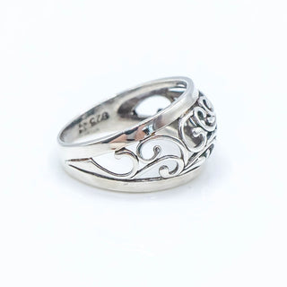 PREMIER DESIGNS Sterling Silver Floral Scroll Ring Size 9