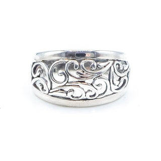 PREMIER DESIGNS Sterling Silver Floral Scroll Ring Size 9