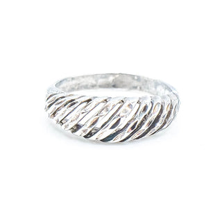 Etched Sterling Silver Ring Size 8