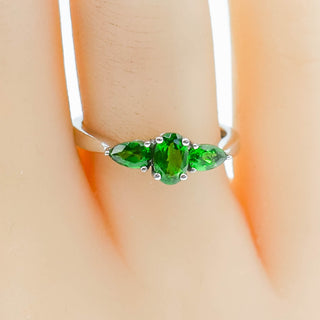 Sterling Silver Chrome Diopside Ring Size 7