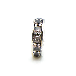 PANDORA Eternity Spacer Pink Blush Crystal Retired Sterling Silver Eternity