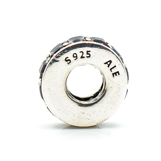 PANDORA Eternity Spacer Pink Blush Crystal Retired Sterling Silver Eternity