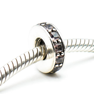 PANDORA Eternity Spacer Pink Blush Crystal Retired Sterling Silver Eternity