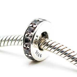 PANDORA Eternity Spacer Pink Blush Crystal Retired Sterling Silver Eternity