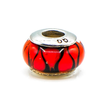 QG Brand Red Murano Glass Charm With Sterling Silver Core