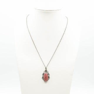 Vintage Rhodonite Sterling Silver Necklace