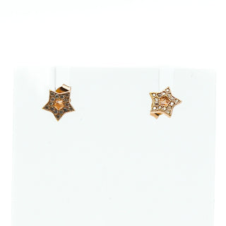 Sterling Silver Rose Gold Plated Star Stud Earrings