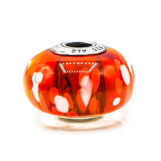 PANDORA XL Orange Blossom Murano Glass Sterling Silver Charm