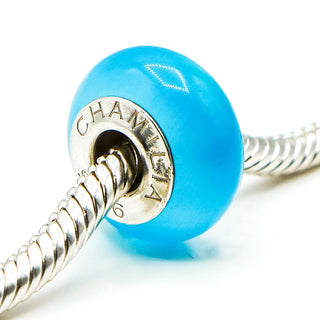 CHAMILIA Teal Murano Glass Bead With Sterling Silver Core