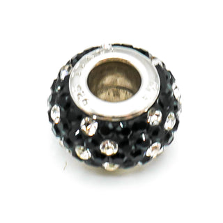 CHARMED MEMORIES Black Crystal Charm With Sterling Silver Core