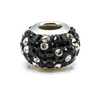 CHARMED MEMORIES Black Crystal Charm With Sterling Silver Core